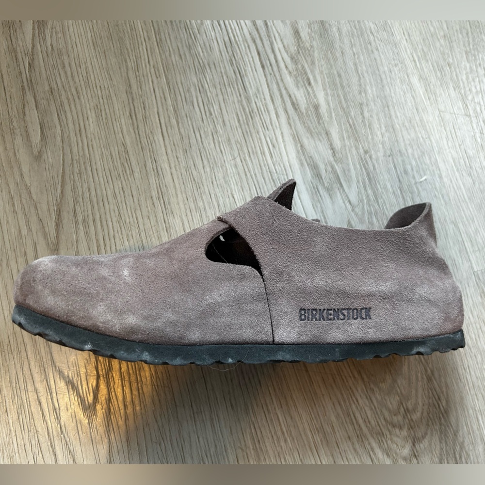 Birkenstock Suede Slip-On Clog in Grayish Purple - Picture 2 of 3